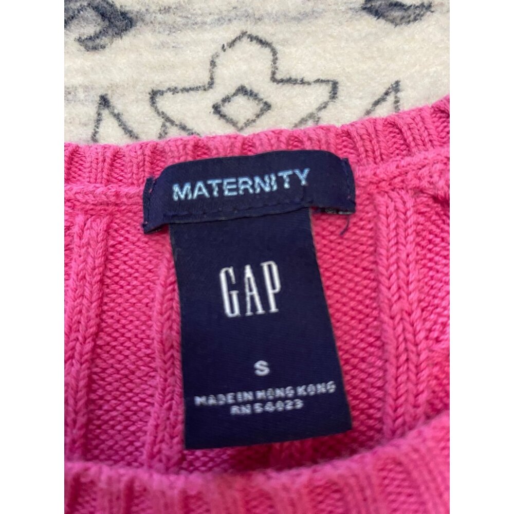 Vintage Gap Maternity Womens‎ Small Pink Cable Knit Sleeveless Sweater Vest - Picture 2 of 5